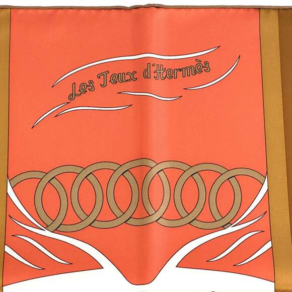 HERMES Orange Silk Scarf - Picture 2 of 7